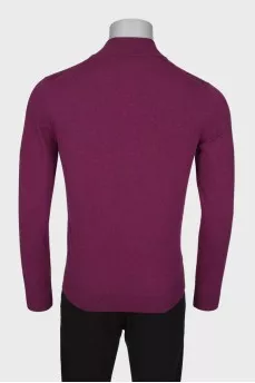 Men's purple zip-up sweater