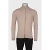 Men's wool sweater with a zip