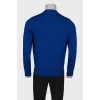 Men's cashmere cardigan with leather