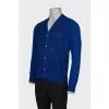 Men's cashmere cardigan with leather