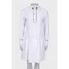 White dress with sequins at the collar