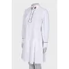 White dress with sequins at the collar