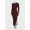 Brown dress with slit