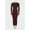 Brown dress with slit