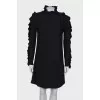 Black dress with ruffled sleeves