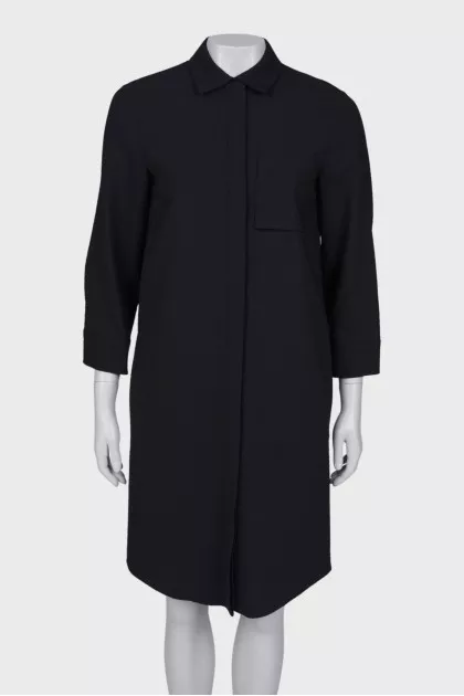 Wool shirt dress with pocket