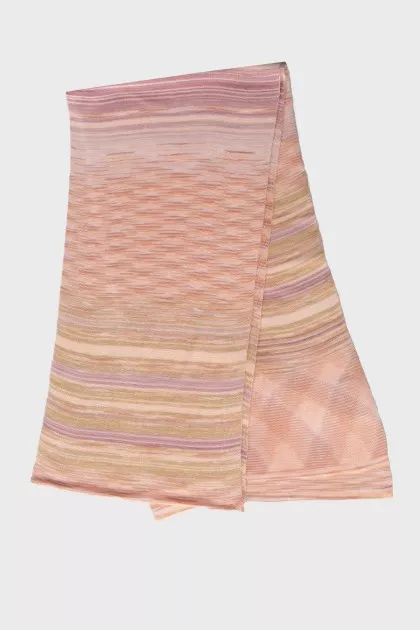 Pink striped scarf