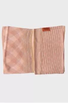 Pink striped scarf
