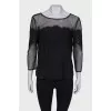 Silk blouse with lace