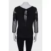 Silk blouse with lace