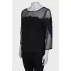 Silk blouse with lace