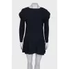 Navy blue puff sleeve dress