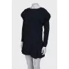 Navy blue puff sleeve dress