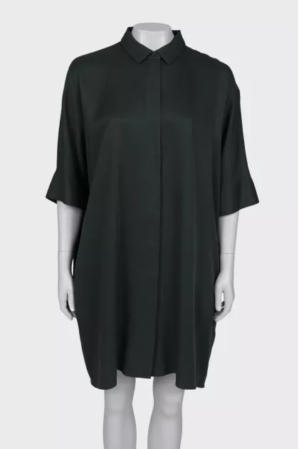 Dark green shirtdress