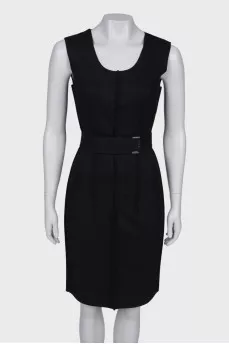 Wool dress with inside-out effect