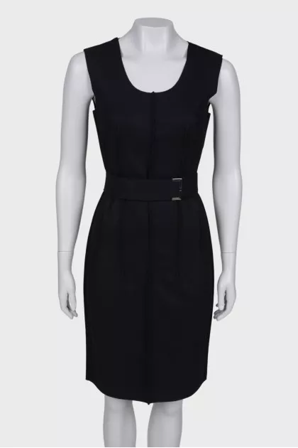 Wool dress with inside-out effect