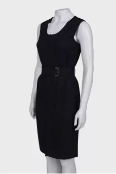 Wool dress with inside-out effect