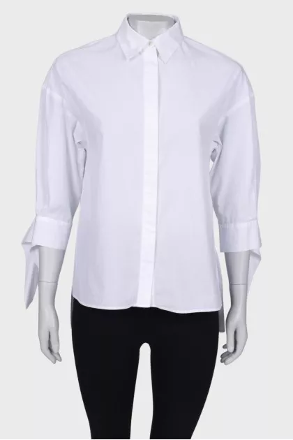 White shirt with tie cuffs
