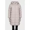 Down jacket with knitted cuffs