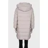 Down jacket with knitted cuffs