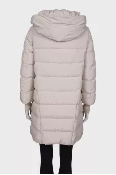 Down jacket with knitted cuffs