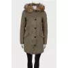 Parka with rabbit fur inside