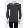 Wool jumper with bow