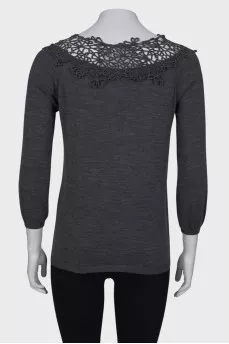 Wool jumper with bow