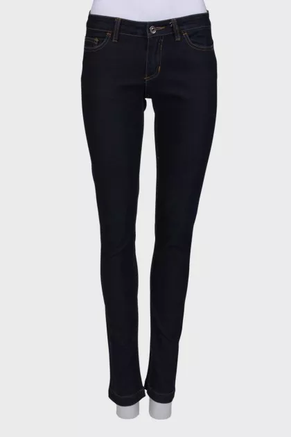 Navy blue straight fit jeans