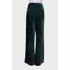 Dark green trousers with velor pattern