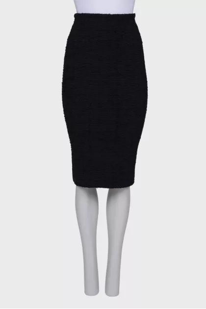 Tweed straight skirt