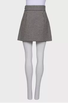 Skirt with houndstooth print