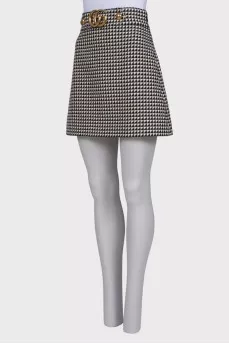 Skirt with houndstooth print