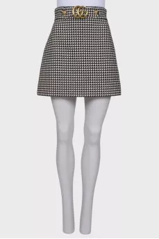 Skirt with houndstooth print