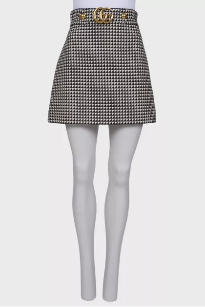 Skirt with houndstooth print