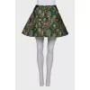 A-line embroidered skirt