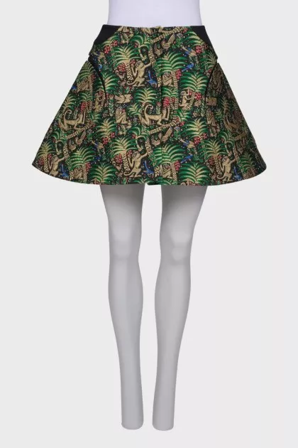 A-line embroidered skirt