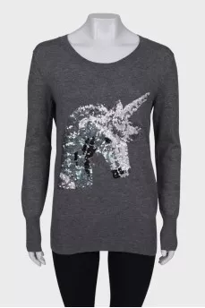 Gray jumper with appliquе