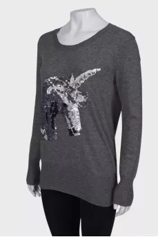 Gray jumper with appliquе
