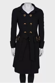 Black сoat double-breasted fit
