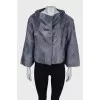 Natural fur jacket with press-stud closure 