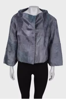 Natural fur jacket with press-stud closure 
