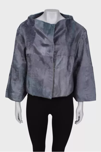Natural fur jacket with press-stud closure 