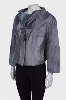 Natural fur jacket with press-stud closure 