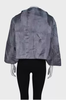 Natural fur jacket with press-stud closure 