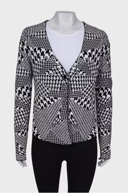Houndstooth print cardigan