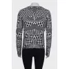 Houndstooth print cardigan