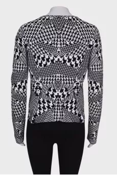 Houndstooth print cardigan