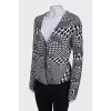 Houndstooth print cardigan