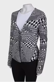 Houndstooth print cardigan